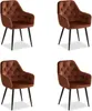 Chaise Salle à Manger Lot de 4 Velours Brun Design Moderne Voir les images du produit 1