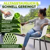tillvex® Gartenstuhl 2er Set Wetterfest mit Armlehne Weiß | Produktbild-Vorschau 5