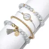 Armband Set Damen Boho Stil, 4-teiliges Perlenarmband mit Produktbild-Vorschau 2