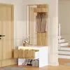 STILVORA Garderoben-Set 60x38x145cm mit Spiegel und Produktbild-Vorschau 2