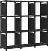 vidaXL Würfelregal mit 9 Fächern Schwarz 103x30x107,5 cm Produktbild-Vorschau 8