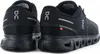 A pair of black ON Running Cloud sneakers shown from the back and side. Voir les images du produit