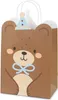 Borsa regalo orso con manico 18x10x29cm Marrone / Blu Anteprima dell’immagine prodotto 1