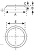 Diagram showing dimensions of a product. Produktbild-Vorschau
