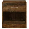 vidaXL Tables de chevet 2 pcs. avec tiroir chêne fumé Voir les images du produit 9