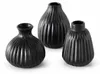 Vaso Esko in porcellana nero opaco H 12 cm Set di 3 Anteprima dell’immagine prodotto 1
