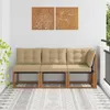 vidaXL Outdoor Mittel- und Ecksofa mit Kissen 3 Stück Natur Produktbild-Vorschau 2