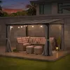 Sunjoy Stahl Wandpavillon MEIJE mit Vorhängen und Netz - Produktbild-Vorschau 3