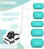 Marketing image showing different sizes of inflatable air rolls and an electric pump. Produktbild-Vorschau