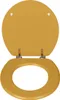 A yellow toilet seat and lid are shown open against a white background. Anteprima dell’immagine prodotto