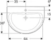 Geberit Geberit Waschtisch RENOVA m HL m ÜL 700x520mm we Produktbild-Vorschau 3