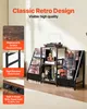 A record player stand with vinyl records and accessories, featuring product highlights. Podgląd zdjęcia produktu