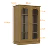 Vitrinenschrank aus Massivholz mit Glastüren, Vintage Produktbild-Vorschau 6