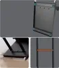 Collage of close-up shots of a black stand/organizer with copper accents, showing details of its base, wheels, and support structure. Produktbild-Vorschau