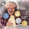 A couple is celebrating Christmas, with one person covering the other's eyes while holding a gift bag. Produktbild-Vorschau
