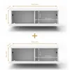 AX LIVING Barvo 2x100 TV Kommode Lowboard Braun/Weiß Produktbild-Vorschau 5