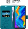 A teal wallet-style phone case with card slots and a phone inserted. Anteprima dell’immagine prodotto