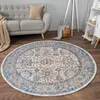 Kulatý koberec 100 cm FRANCO s ornamenty - modrý / béžový Náhled obrázku produktu 2