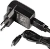 A black USB charger with a coiled cable and a micro-USB connector. Produktbild-Vorschau