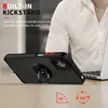 A person in a white shirt is using a phone with a black case that has a built-in kickstand. Produktbild-Vorschau