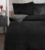 Winter Bettwäsche 200x220 cm Teddy Plüsch Nicki Uni schwarz Produktbild-Vorschau 2