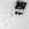 Cortina de luces LED con forma de estrellas, color blanco Vista previa de la imagen del producto 6