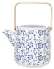 Clayre & Eef Teekanne 800 ml Blau Weiß Porzellan Blumen Produktbild-Vorschau 1