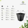 Garronda, lot de 5 pots en plastique de forme carrée aux Voir les images du produit 2