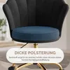 Close-up of a black office chair with a blue seat cushion, highlighting the upholstery. Voir les images du produit