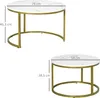 HOMCOM 2er-Set Couchtisch, Runder Beistelltisch, Produktbild-Vorschau 3