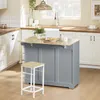 SoBuy Kücheninsel FKW129-HG mit ausklappbarer Arbeitsfläche und Barhocker in moderner Küche Anteprima dell’immagine prodotto