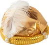 Turban gold mit weißer Feder Produktbild-Vorschau 1
