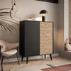 Zweitürige Kommode CONE KD104 Schwarz / Artisan Eiche Produktbild-Vorschau 1