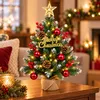 Mini Weihnachtsbaum 57 cm mit LED-Lichterkette & Deko-Set – Produktbild-Vorschau 5