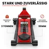 A red hydraulic car jack with text overlays indicating its specifications. Produktbild-Vorschau