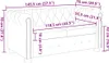 Line drawing of a two-seater sofa with dimension labels. Produktbild-Vorschau