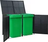 vidaXL Mülltonnenbox für 2 Tonnen Poly Rattan Schwarz Produktbild-Vorschau 3