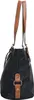 A black shopper bag with brown leather accents and straps, shown from a side angle against a white background. Náhled obrázku produktu