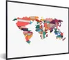 MuchoWow® MuchoWow® Gerahmtes Poster Moderne Weltkarte Produktbild-Vorschau 1