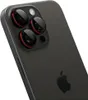 Close-up of the camera module of a dark-colored smartphone, showing three lenses with red rims and a flash. Anteprima dell’immagine prodotto