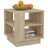 A wooden side table with a bowl of oranges on top. Náhled obrázku produktu