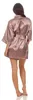 Damen Morgenmantel kurzer Kimono in Satin-Optik; Cappuccino Produktbild-Vorschau 3