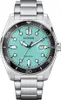 A close-up studio shot of a Citizen men's sport watch with a turquoise dial and a stainless steel bracelet. Anteprima dell’immagine prodotto