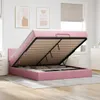Ottoman-Bett mit Matratze & LEDs Rosa 160x200 cm Samt Produktbild-Vorschau 2
