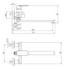 Wall-mounted washbasin and bath mixer with extended spout - Náhľad obrázku produktu 2