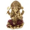 Goldene Ganesha Statue mit roten Akzenten, Indische Produktbild-Vorschau 1