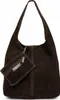Bolso y cartera de cuero italiano, estilo natural, en ante Vista previa de la imagen del producto 1