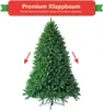 A full shot of a green artificial Christmas tree on a white background. Voir les images du produit