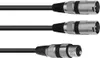 OMNITRONIC Adattatore XLR(F)/2xXLR(M) Cavo 0,5m sw Anteprima dell’immagine prodotto 1