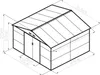 Isometric diagram of a garden shed with dimensions indicated. Náhľad obrázku produktu